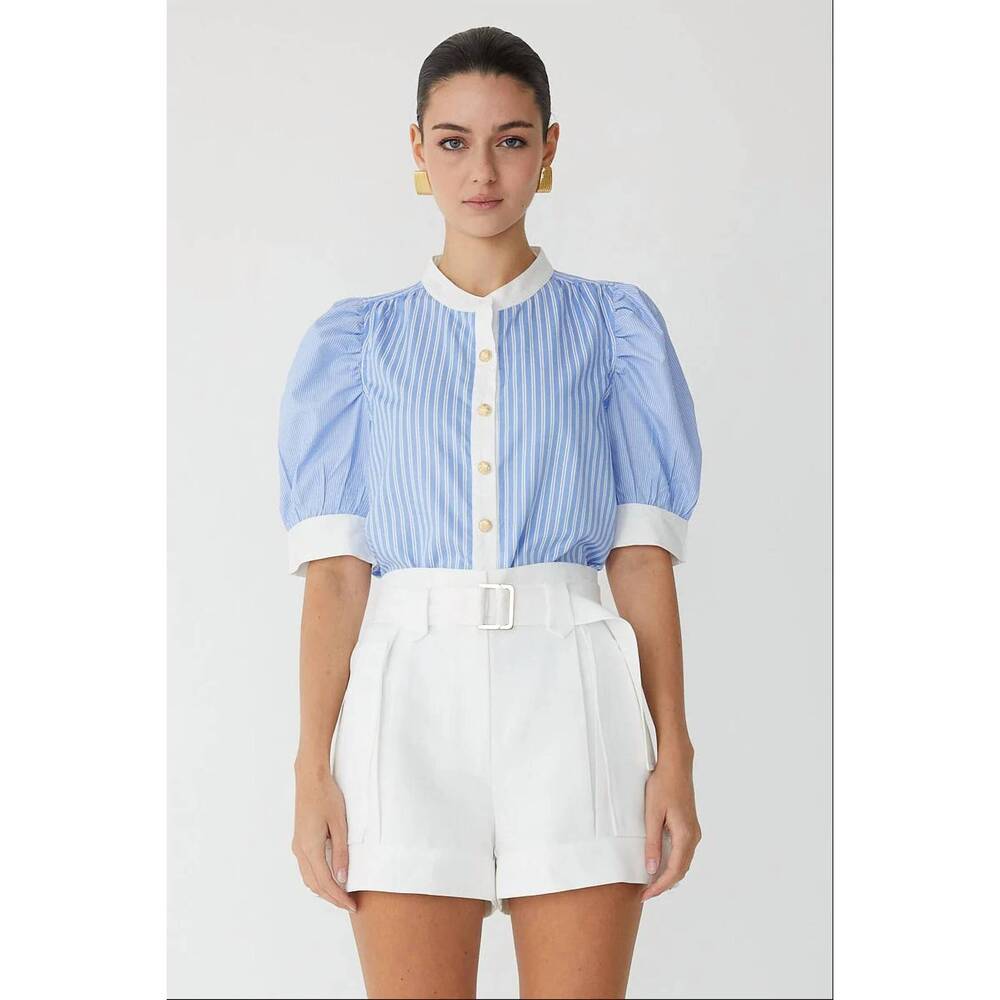NEW JS71 ziva blouse in blue/white stripe
